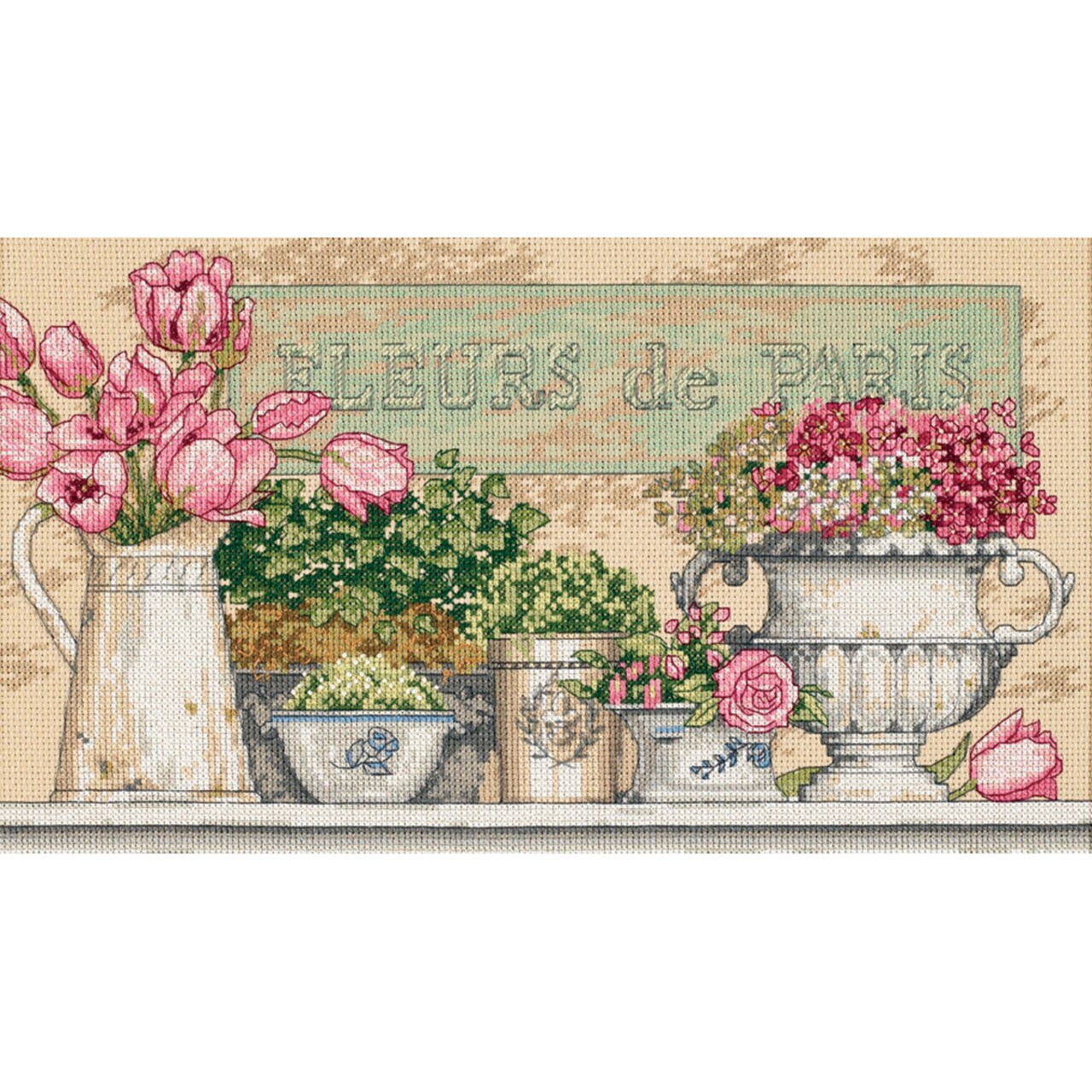 Dimensions Counted Cross Stitch Kit 14"X8"-Flowers Of Paris